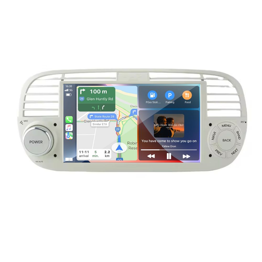 Autoradio per fiat 500 bianco