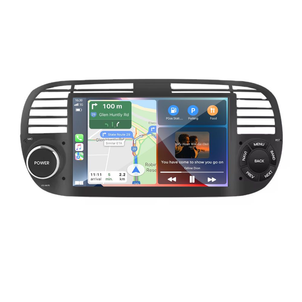 Autoradio per fiat 500 nero