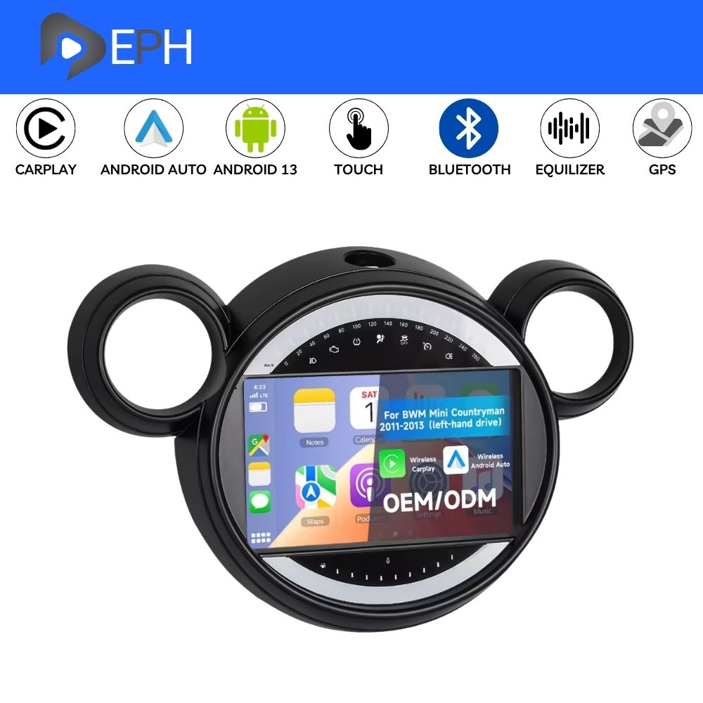 Autoradio 9" Android 14 CarPlay Per BMW Mini Countryman 2011-2016 GPS RDS 4+64GB