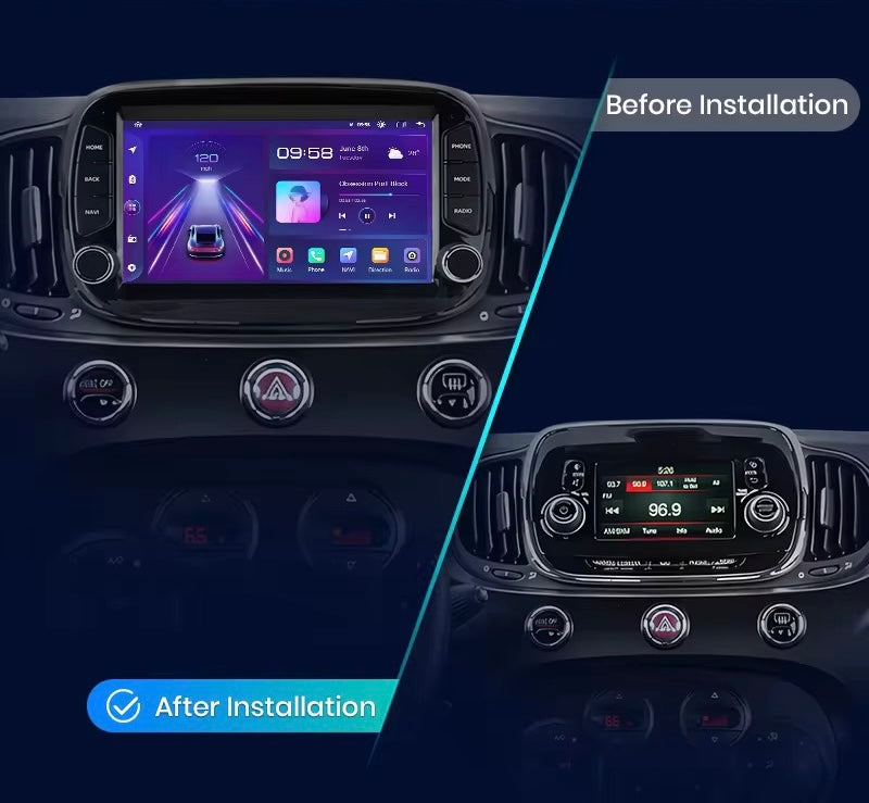 Android 15 Autoradio 7” per Fiat 500 2016 - 2022 CARPLAY Wireless Snapdragon RDS
