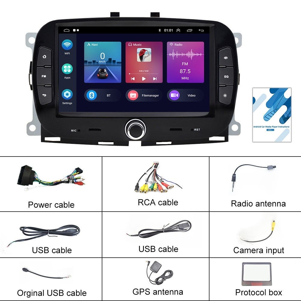 Android 15 Autoradio 7" per Fiat 500 2015 - 2022 CARPLAY Wireless 2+64GB GPS RDS