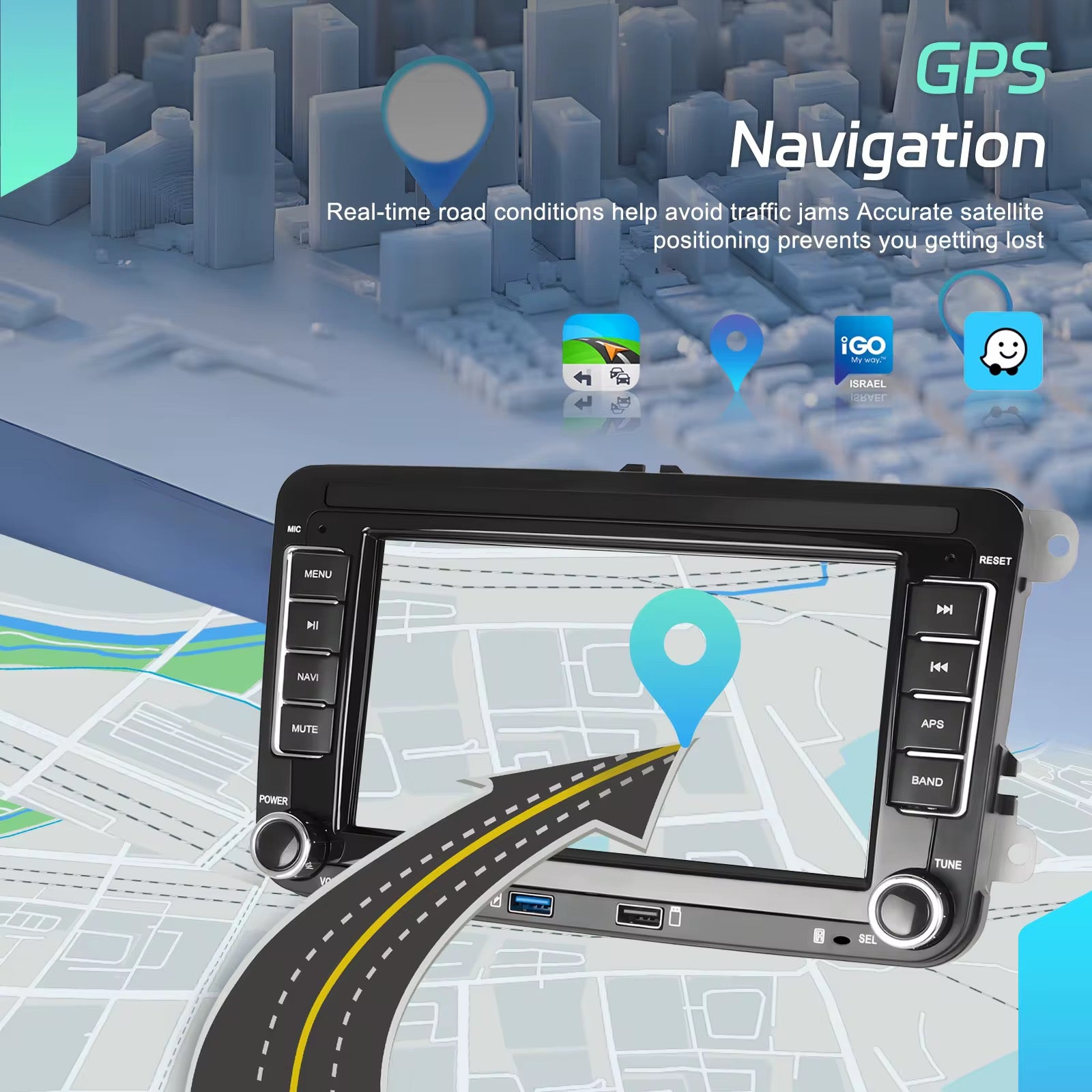 Android Autoradio 7" Per Seat/VW/Skoda Con Carplay Android Auto Wirless GPS Wifi USB