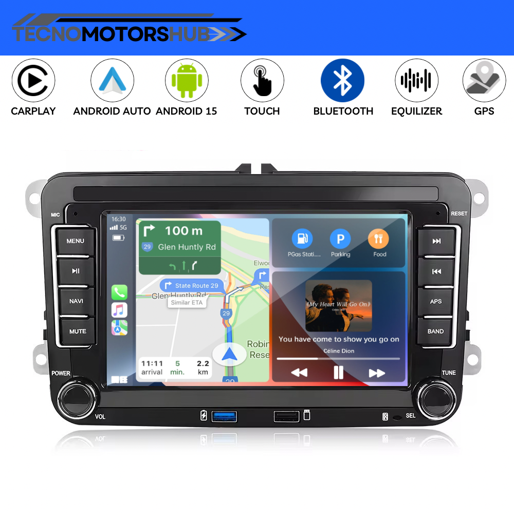 Android Autoradio 7" Per Seat/VW/Skoda Con Carplay Android Auto Wirless GPS Wifi USB