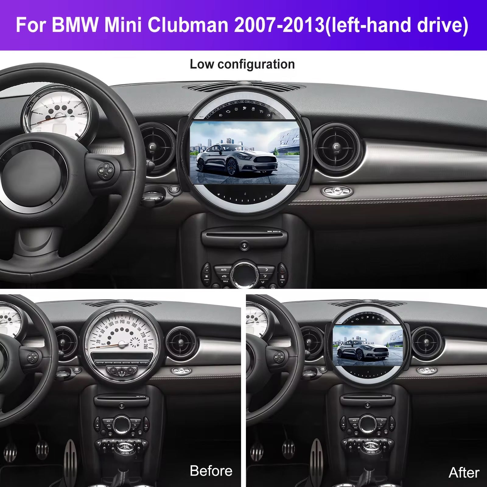 Autoradio 9” Android 15 Per BMW Mini Cooper Clubman 2006-2014 Octacore Navi Wifi