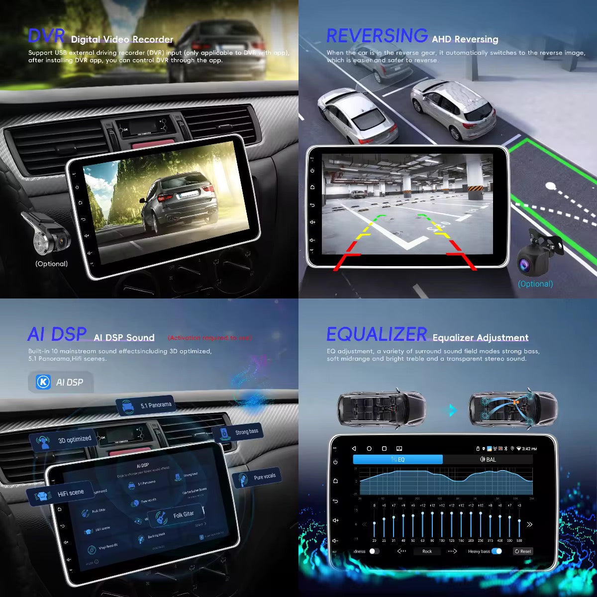 Autoradio 10.4” 1DIN Universale CARPLAY ANDROID AUTO TOUCH SCREEN