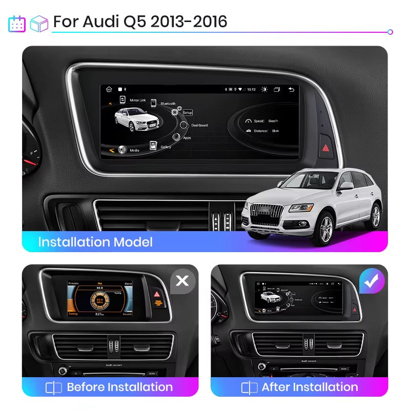 Autoradio 8.8" Android CarPlay AUDI Q5 2009-16 Stereo 6-128GB Auto Touch WIFI Bt