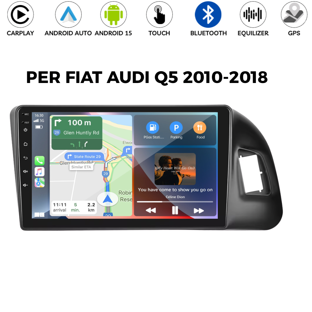 CarPlay Per Audi Q5 2010-2018 Android 15 Autoradio GPS Navi WiFi USB DAB+ 4+64GB