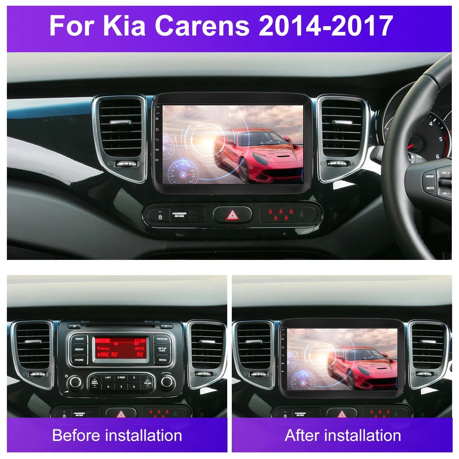 Android autoradio Carplay Android Auto per KIA Carens 2014-2017