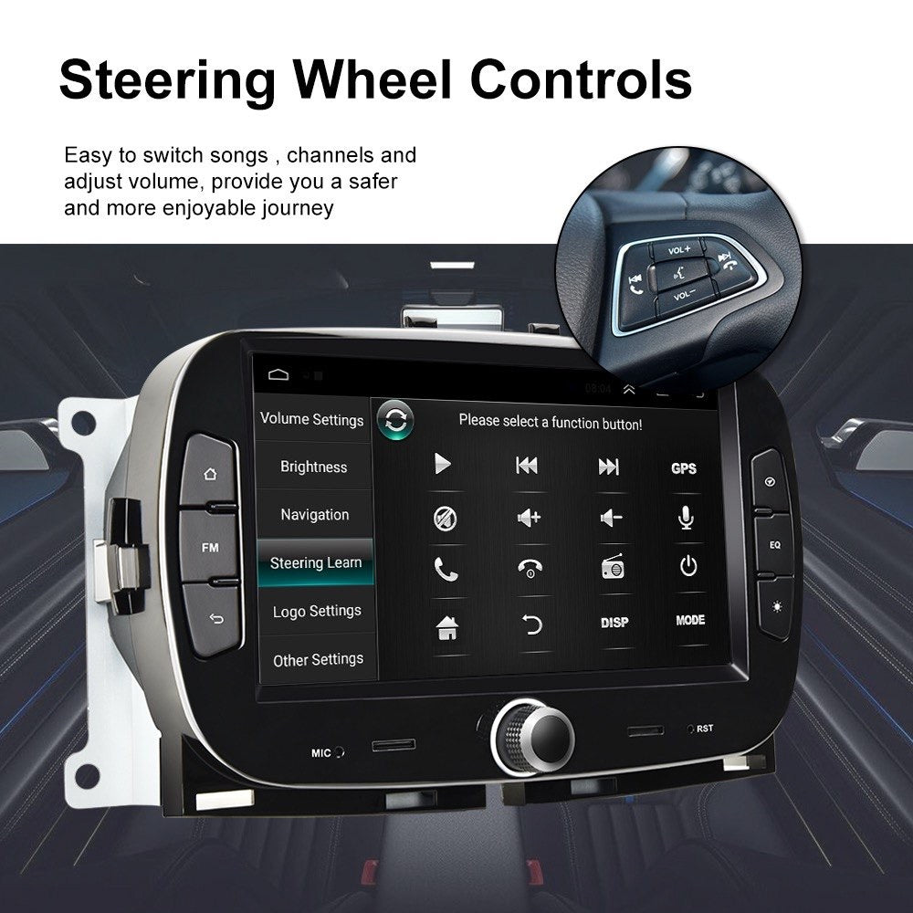 Android 15 Autoradio 7" per Fiat 500 2015 - 2022 CARPLAY Wireless 2+64GB GPS RDS