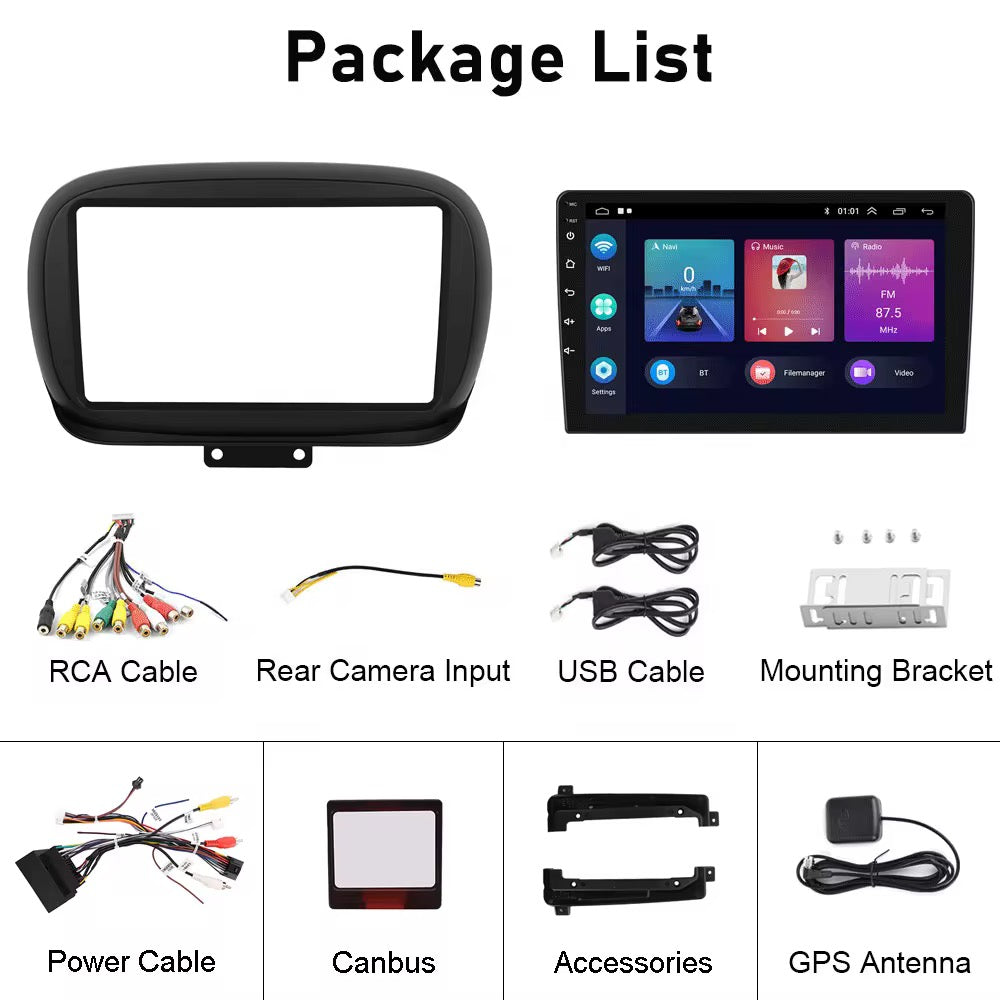 Autoradio 9” Android 15 Wireless CarPlay Per Fiat 500X 2014-2020 Octacore 4-64GB