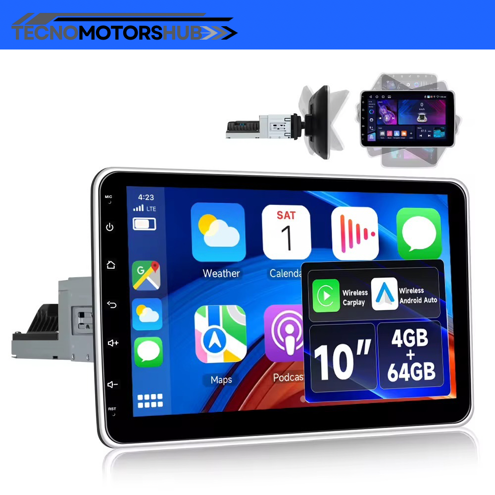 Autoradio 10.4” 1DIN Universale CARPLAY ANDROID AUTO TOUCH SCREEN