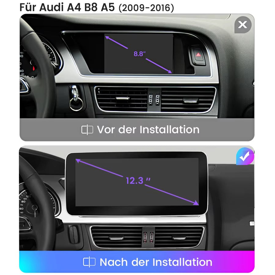 Android 15 Autoradio 12.5” per Audi Q5 A4 B8 A5 2009-2016 CarPlay Navi Bt 4GB 64GB