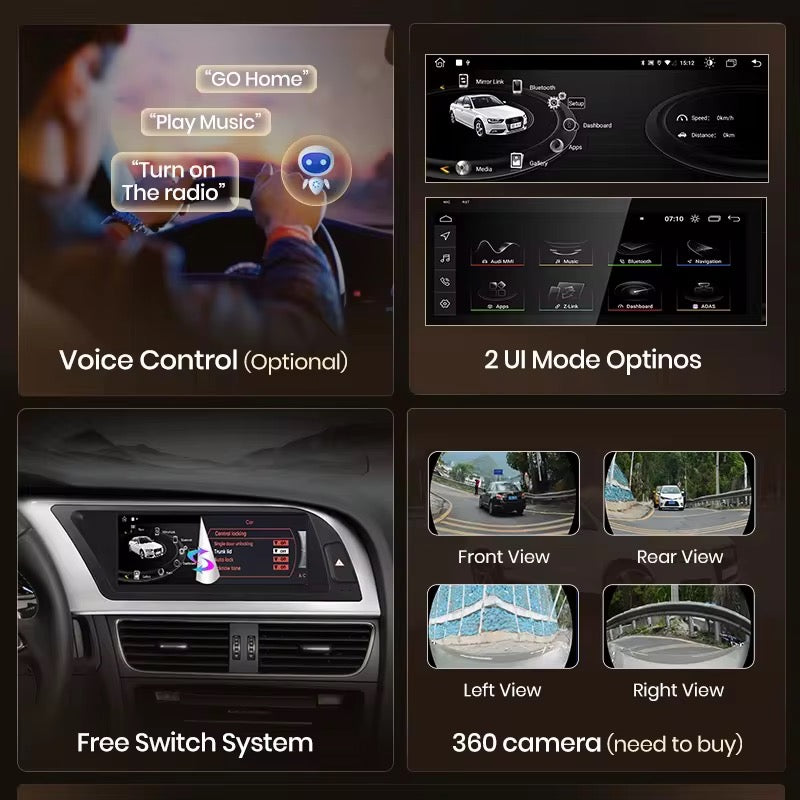 Autoradio Android Junsun 8.8" per Audi A4 A4L B8 2009-2016, Carplay,GPS, 4G, 8-Core, BT, FM